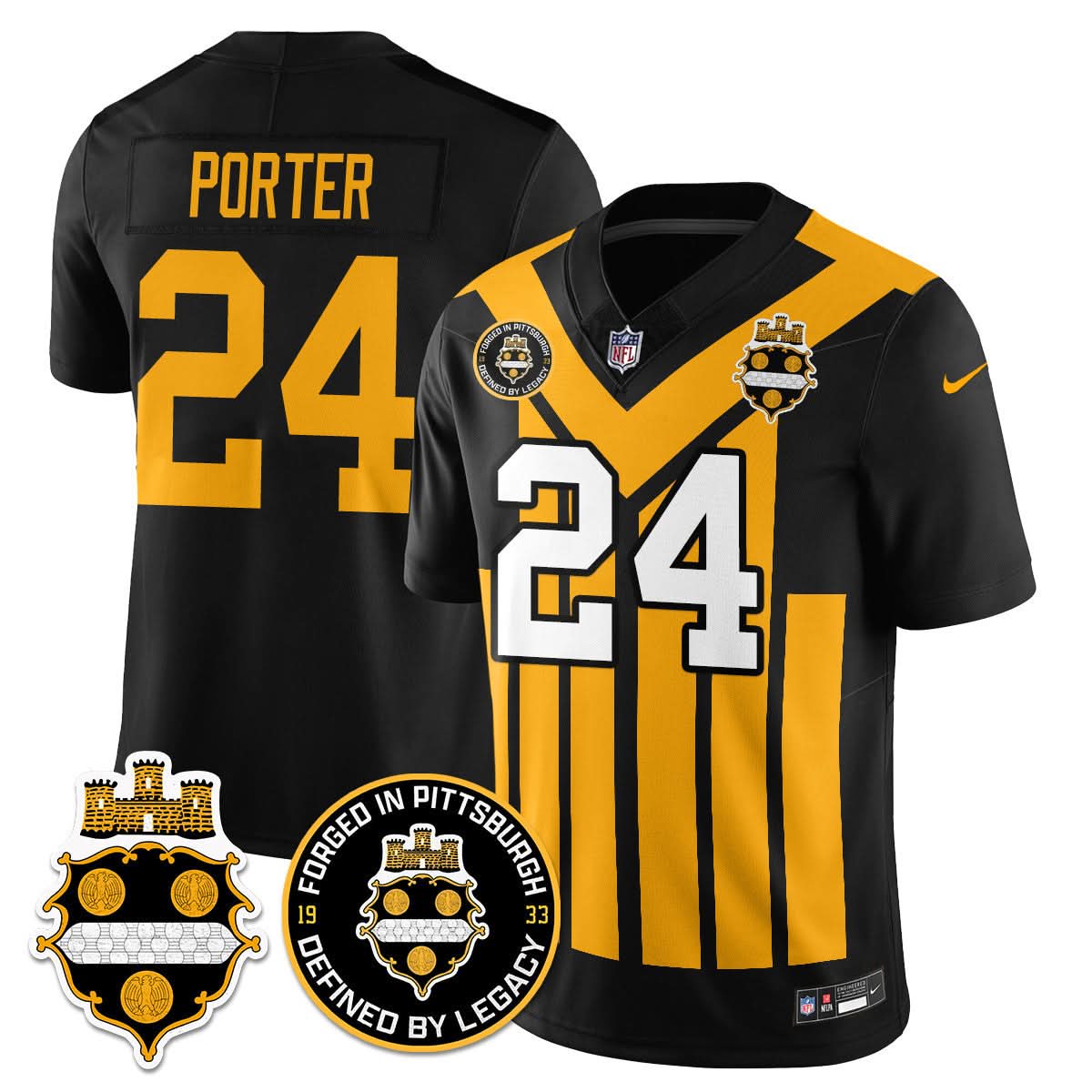 Pittsburgh Steelers Alternate 1933 Throwback Limited Jersey - All Stitched
