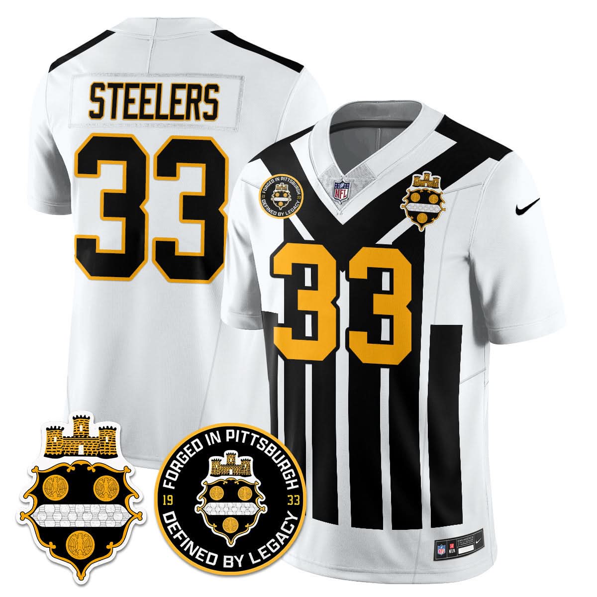 Pittsburgh Steelers Alternate 1933 Throwback Limited Jersey - All Stitched