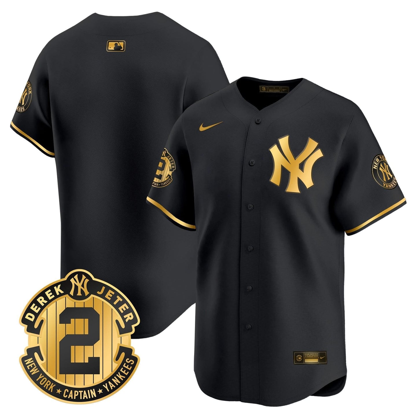 Yankees Derek Jeter Patch Vapor Premier Limited Jersey - All Stitched