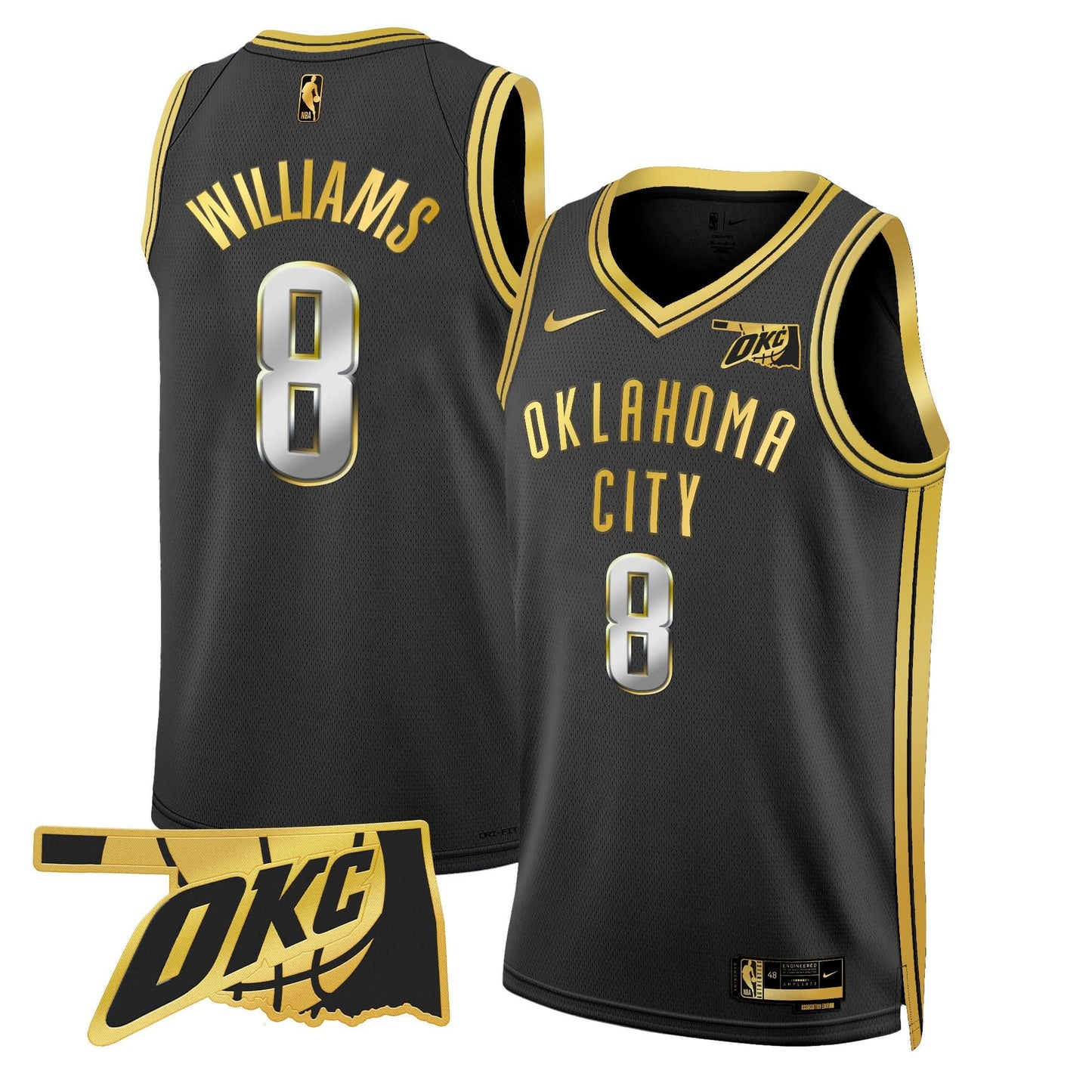 Oklahoma City Thunder Swingman Jersey - Oklahoma Patch - All Stitched