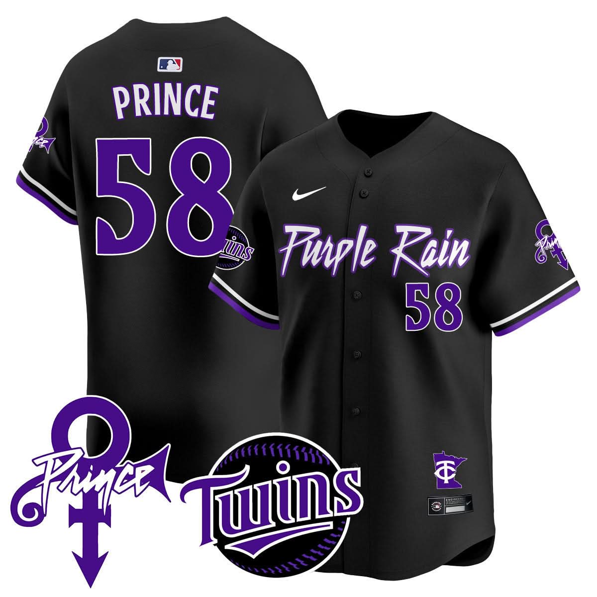 Minnesota Twins Prince Patch Vapor Premier Limited Jersey N1 - All Stitched