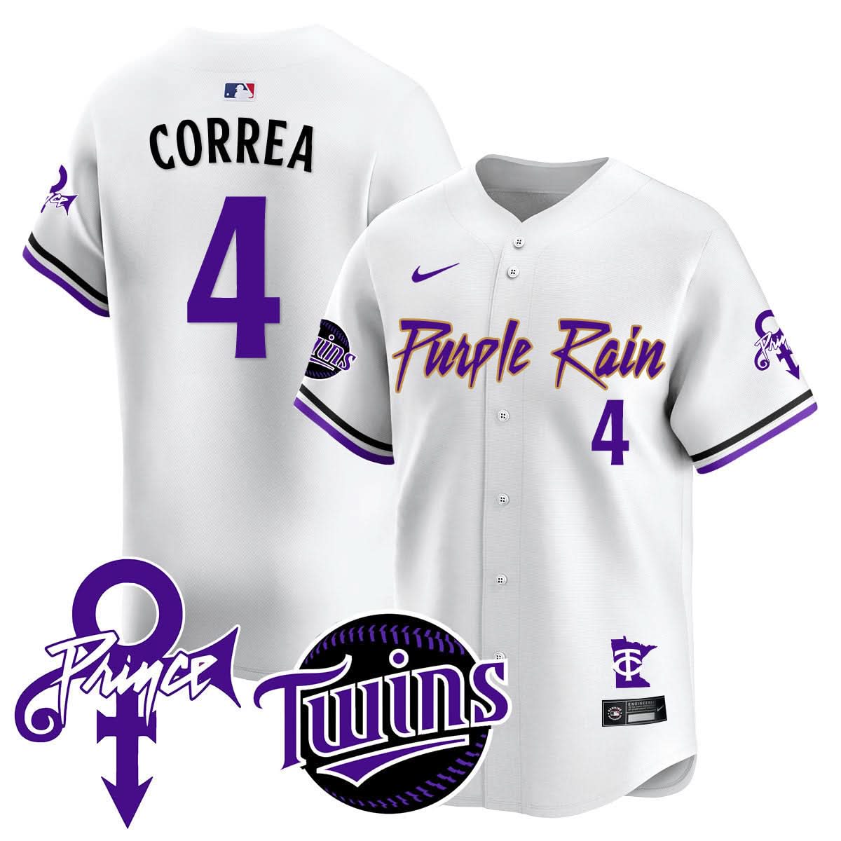Minnesota Twins Prince Patch Vapor Premier Limited Jersey N1 - All Stitched