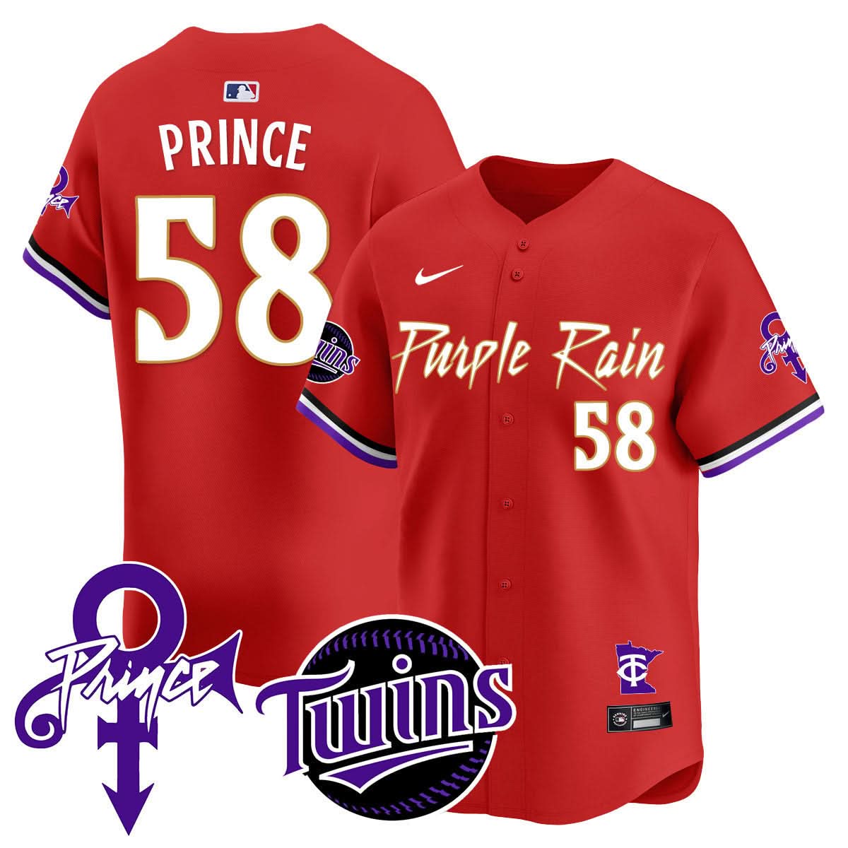 Minnesota Twins Prince Patch Vapor Premier Limited Jersey N1 - All Stitched