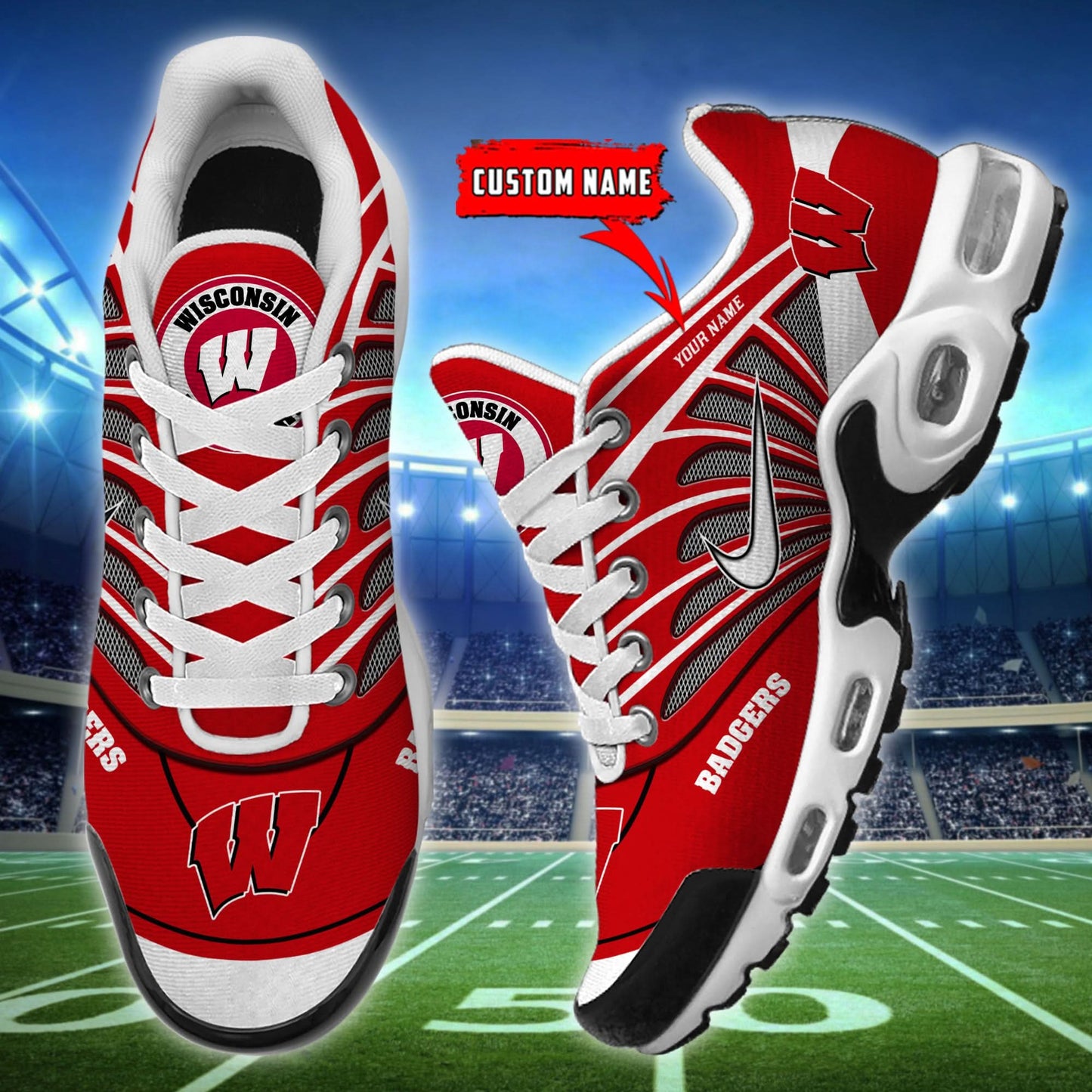 Wisconsin Badgers NCAA Air Max Plus Shoes - Limited