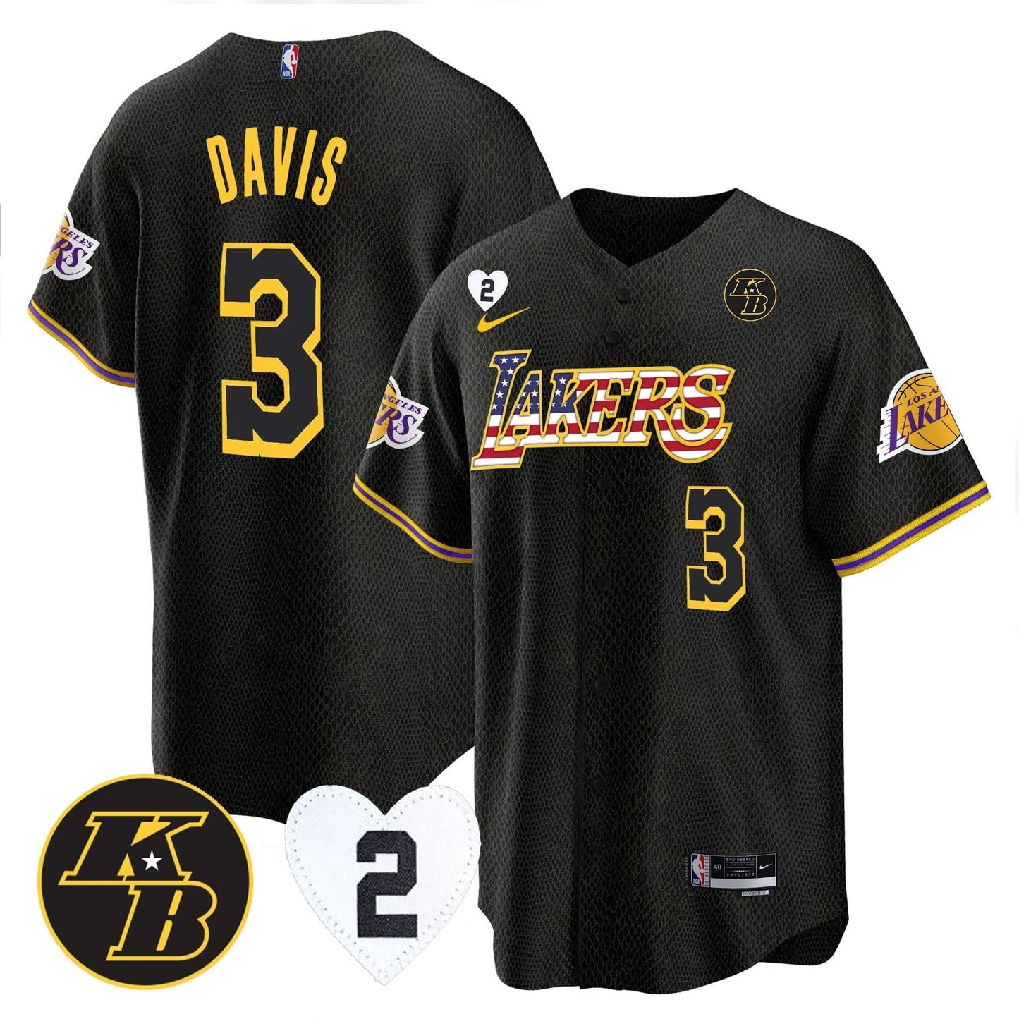 Los Angeles Lakers Flag Baseball Jersey - All Stitched