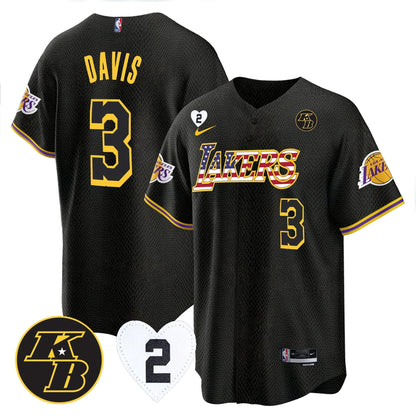 Los Angeles Lakers Flag Baseball Jersey - All Stitched