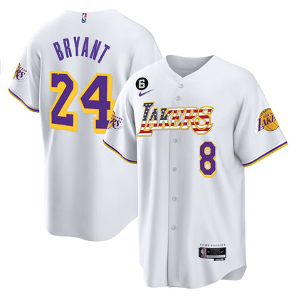 Los Angeles Lakers Flag Baseball Jersey - All Stitched