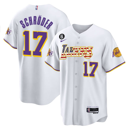 Los Angeles Lakers Flag Baseball Jersey - All Stitched