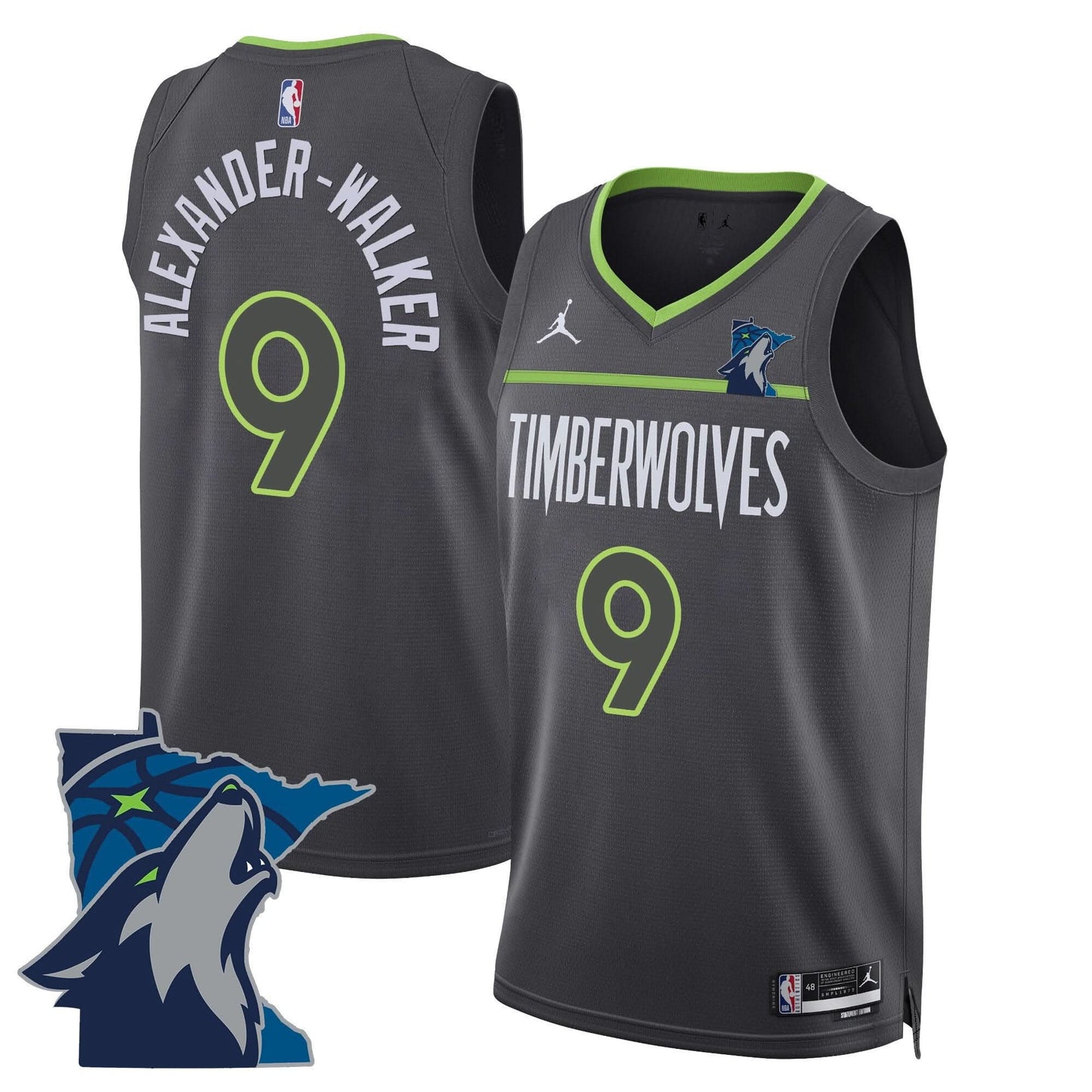 Minnesota Timberwolves Swingman Jersey - Minnesota Patch - All Stitched