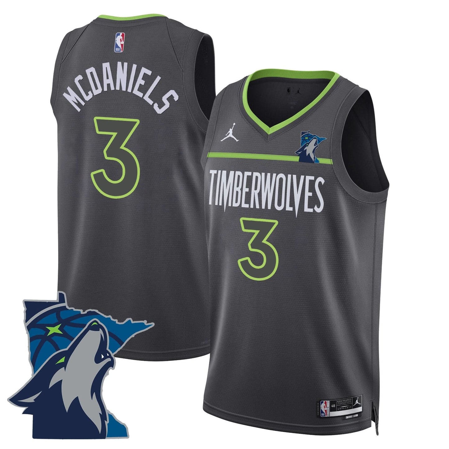 Minnesota Timberwolves Swingman Jersey - Minnesota Patch - All Stitched