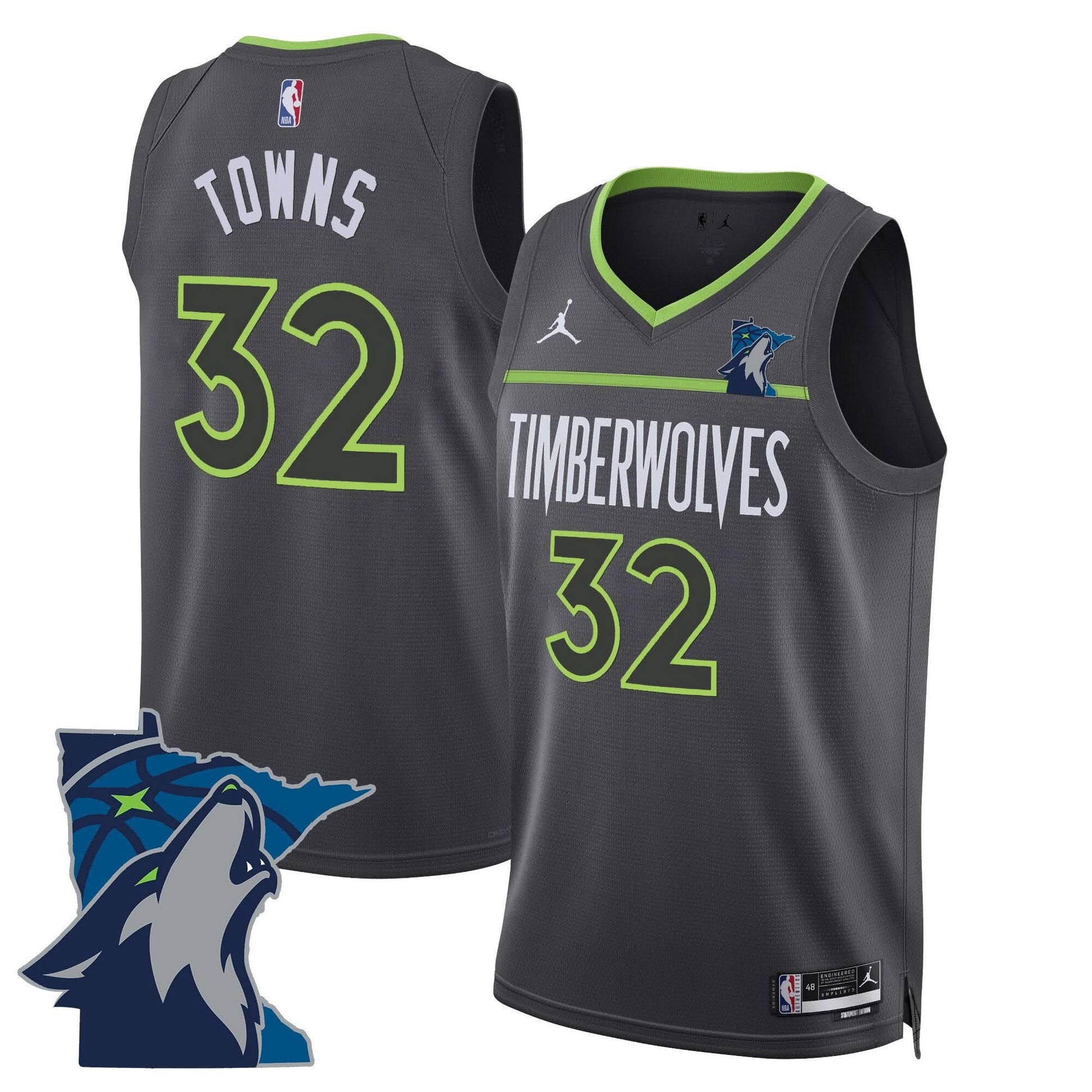 Minnesota Timberwolves Swingman Jersey - Minnesota Patch - All Stitched