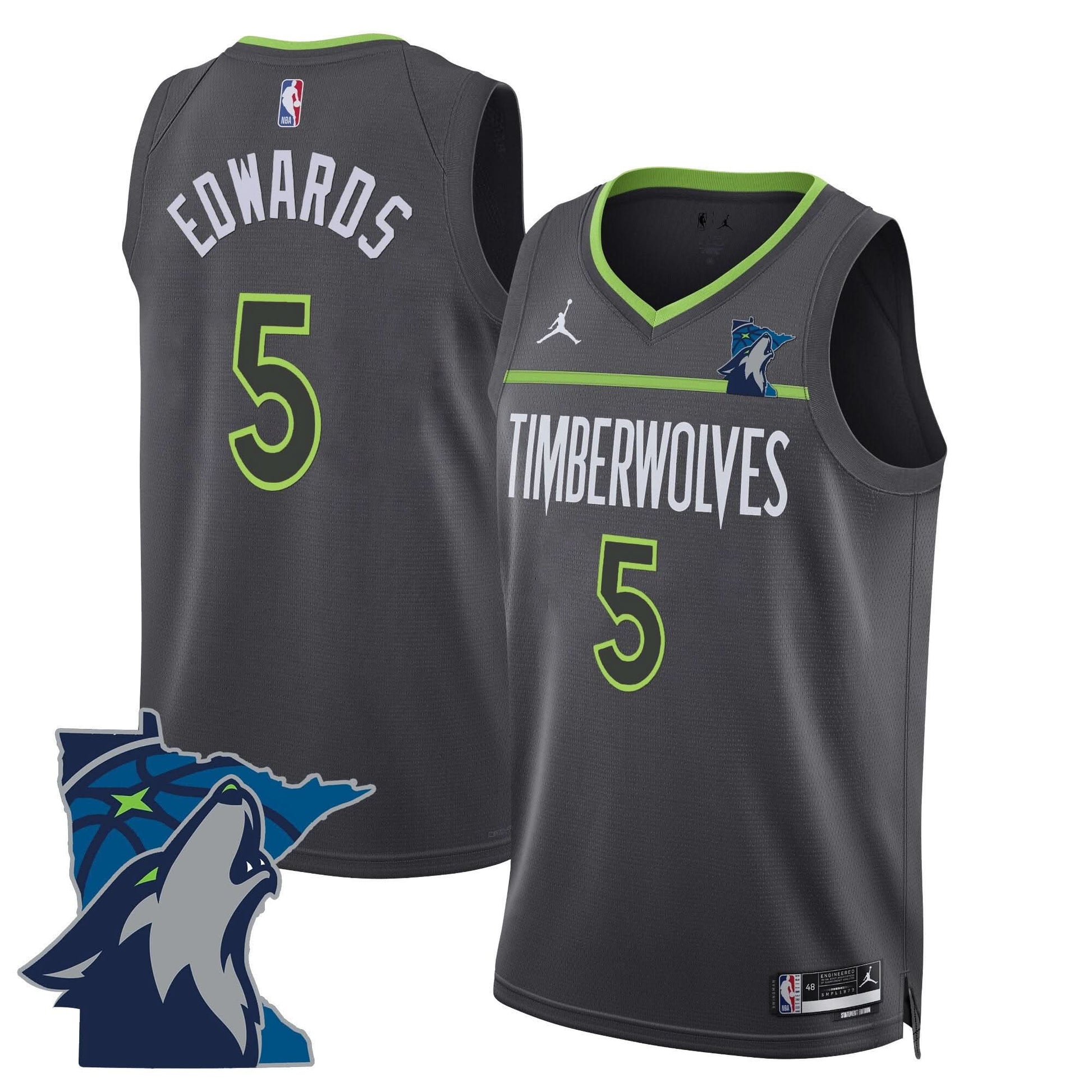Minnesota Timberwolves Swingman Jersey - Minnesota Patch - All Stitched
