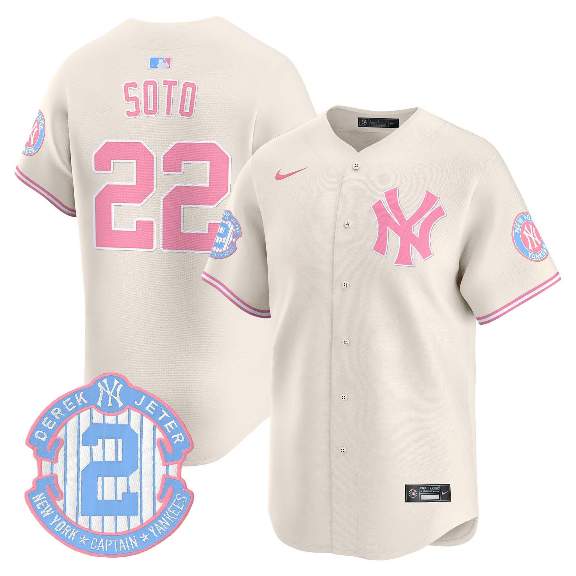 New York Yankees Bubblegum Pink Vapor Premier Limited Jersey - All Stitched