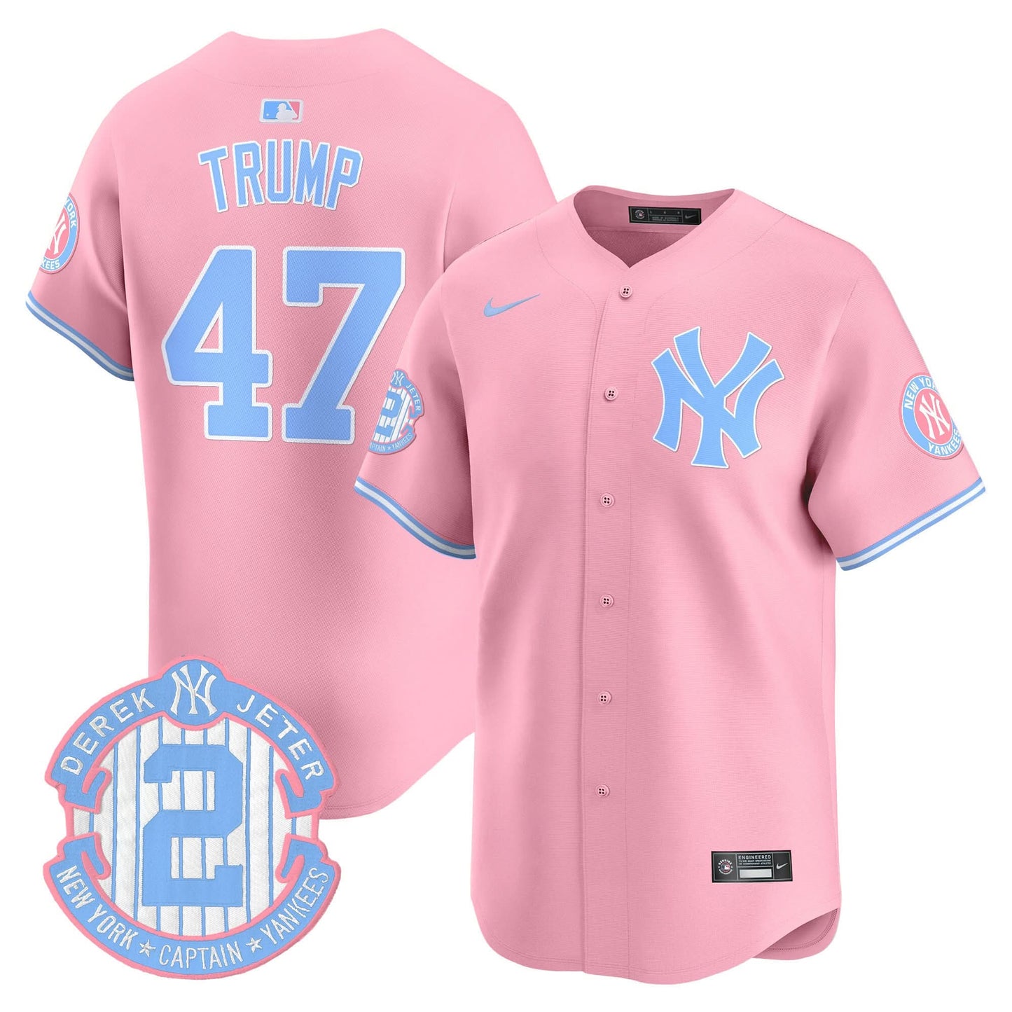 New York Yankees Bubblegum Pink Vapor Premier Limited Jersey - All Stitched