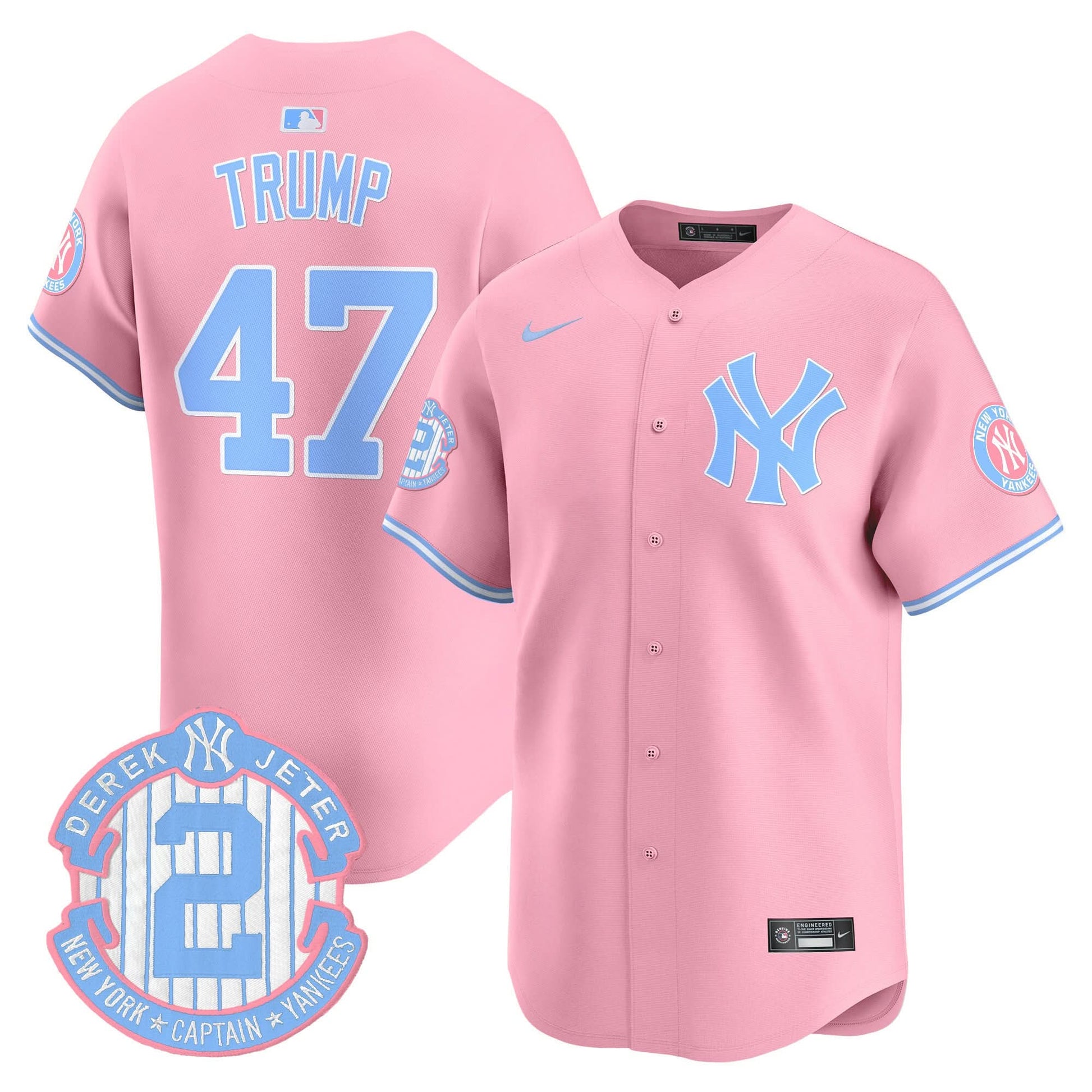 New York Yankees Bubblegum Pink Vapor Premier Limited Jersey - All Stitched
