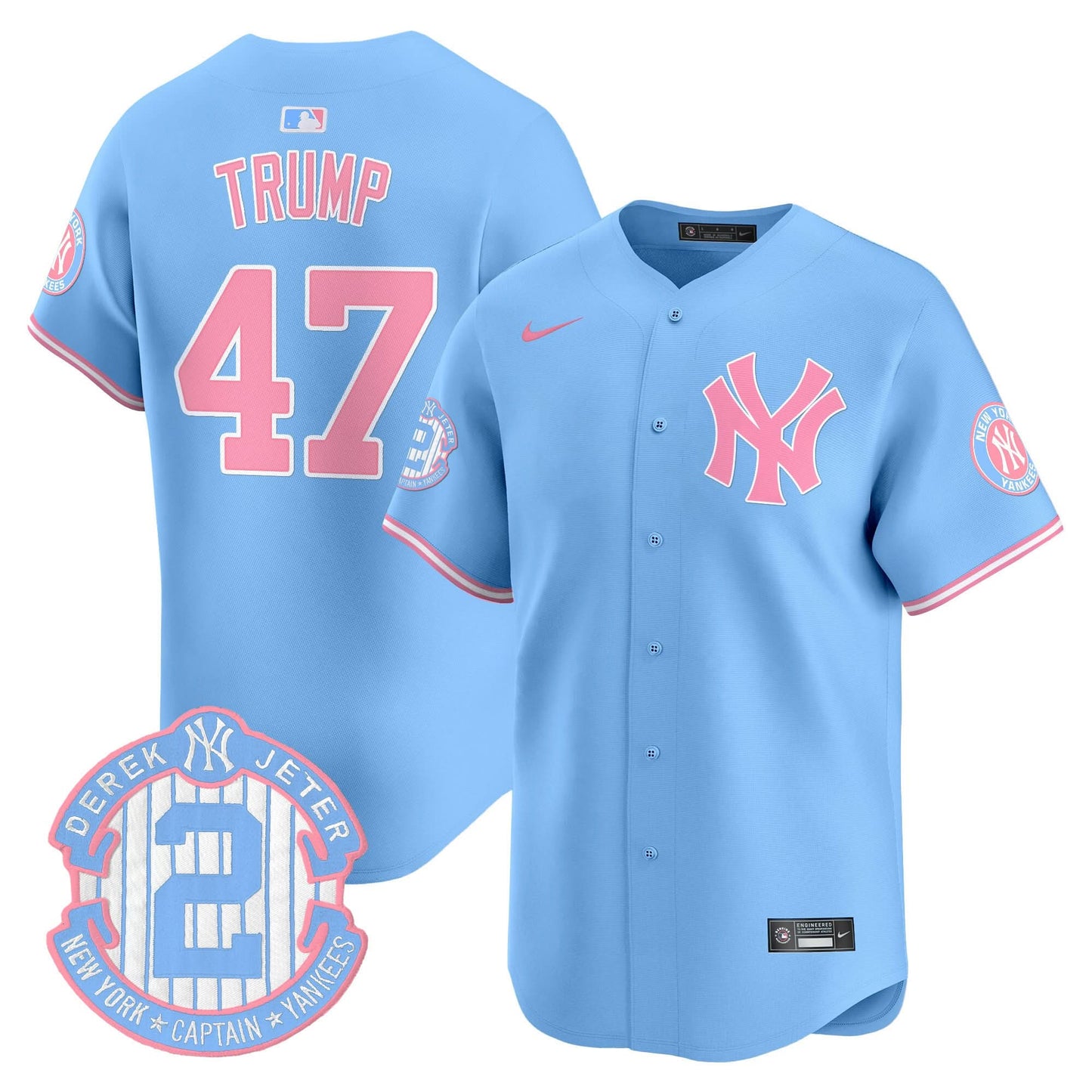 New York Yankees Bubblegum Pink Vapor Premier Limited Jersey - All Stitched