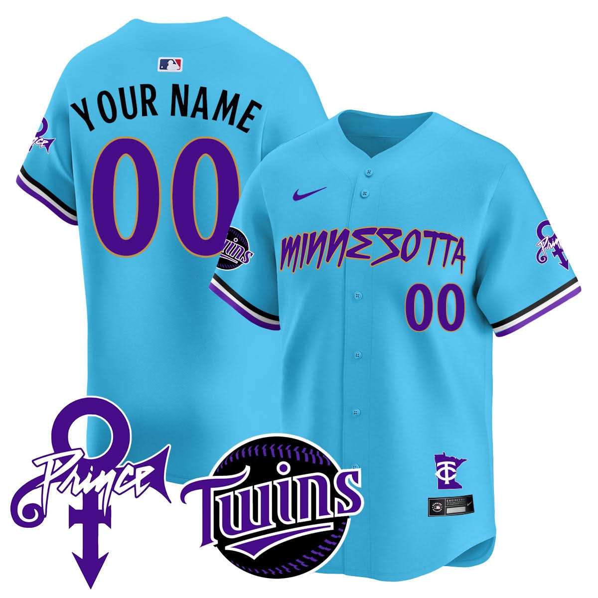 Custom  Minnesota Twins Prince Patch Limited Jersey N2 - All Stitched