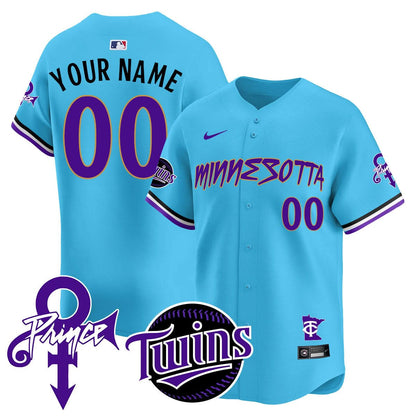 Custom  Minnesota Twins Prince Patch Limited Jersey N2 - All Stitched