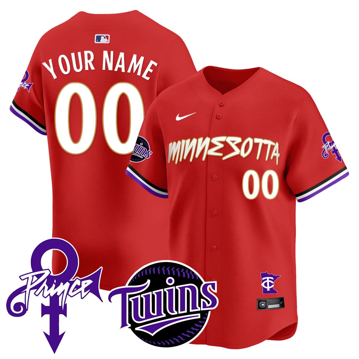 Custom  Minnesota Twins Prince Patch Limited Jersey N2 - All Stitched