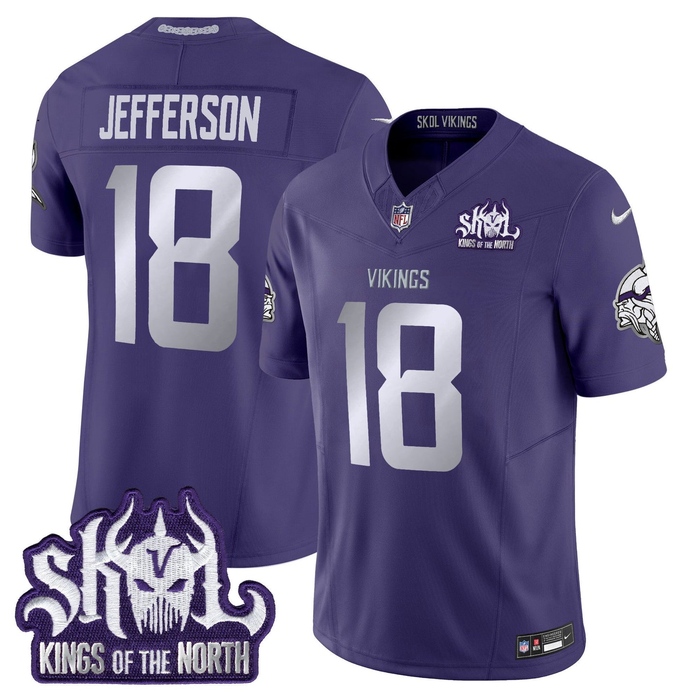 Minnesota Vikings 2025 Winter Warrior Skol Patch Vapor Limited Jersey - All Stitched