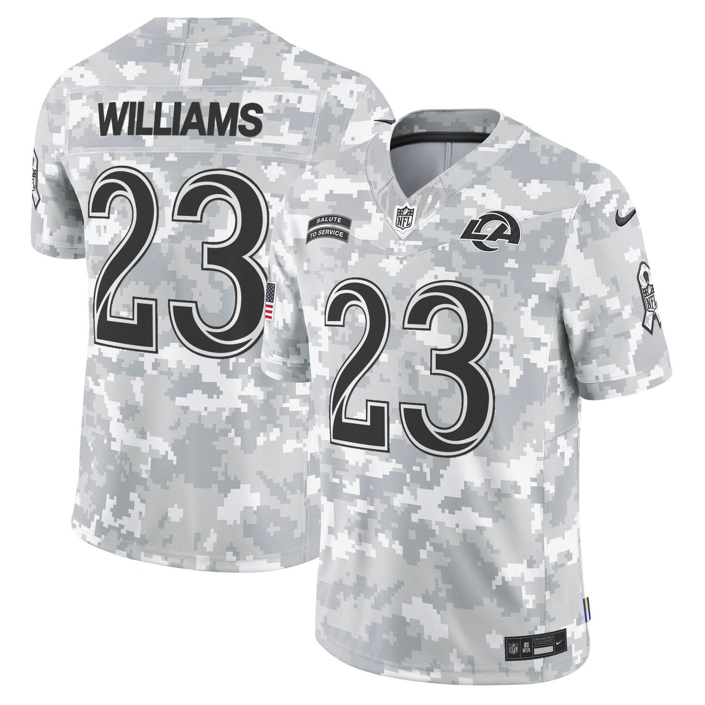 Rams 2024 Salute to Service Vapor Limited Jersey - Arctic Camo - All Stitched