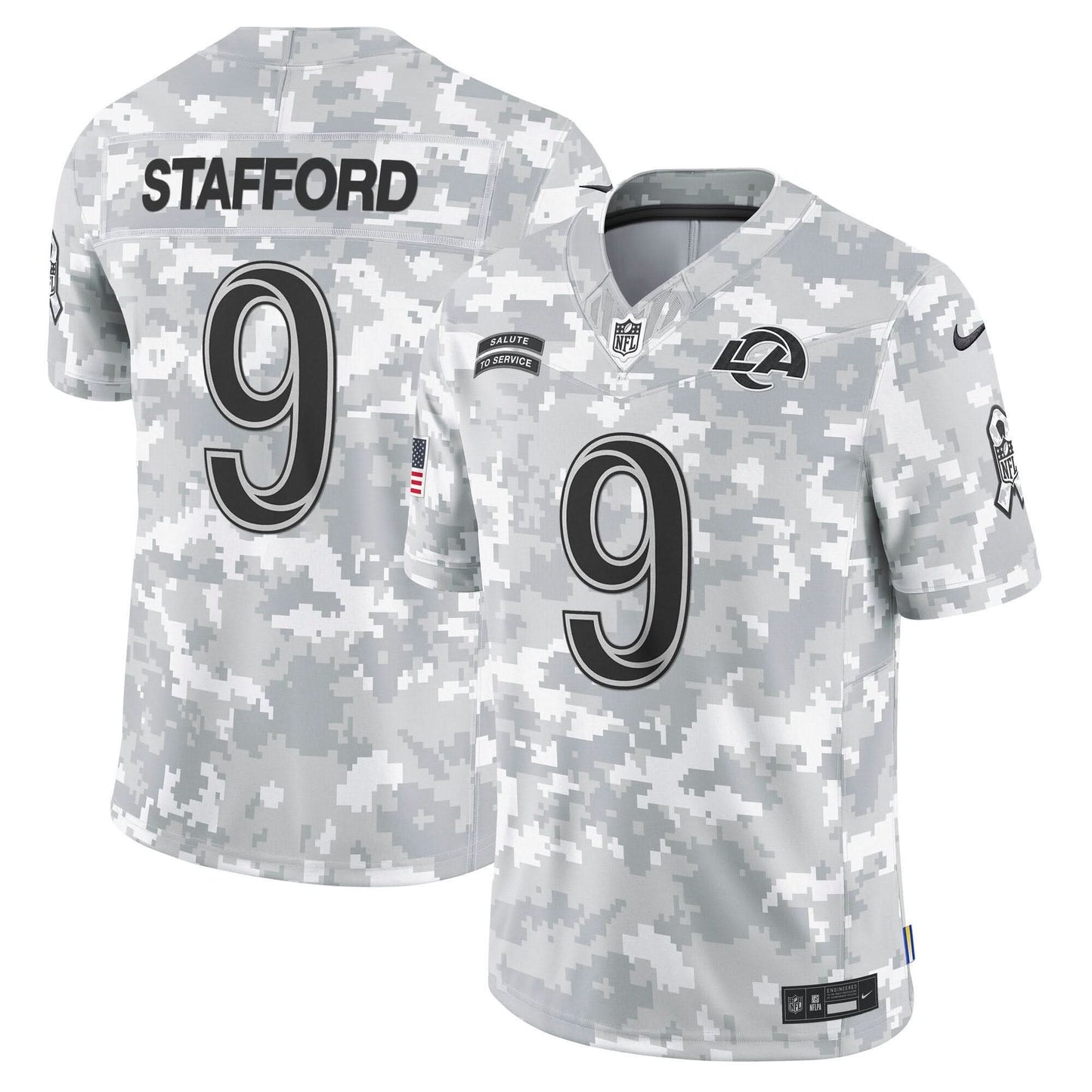 Rams 2024 Salute to Service Vapor Limited Jersey - Arctic Camo - All Stitched
