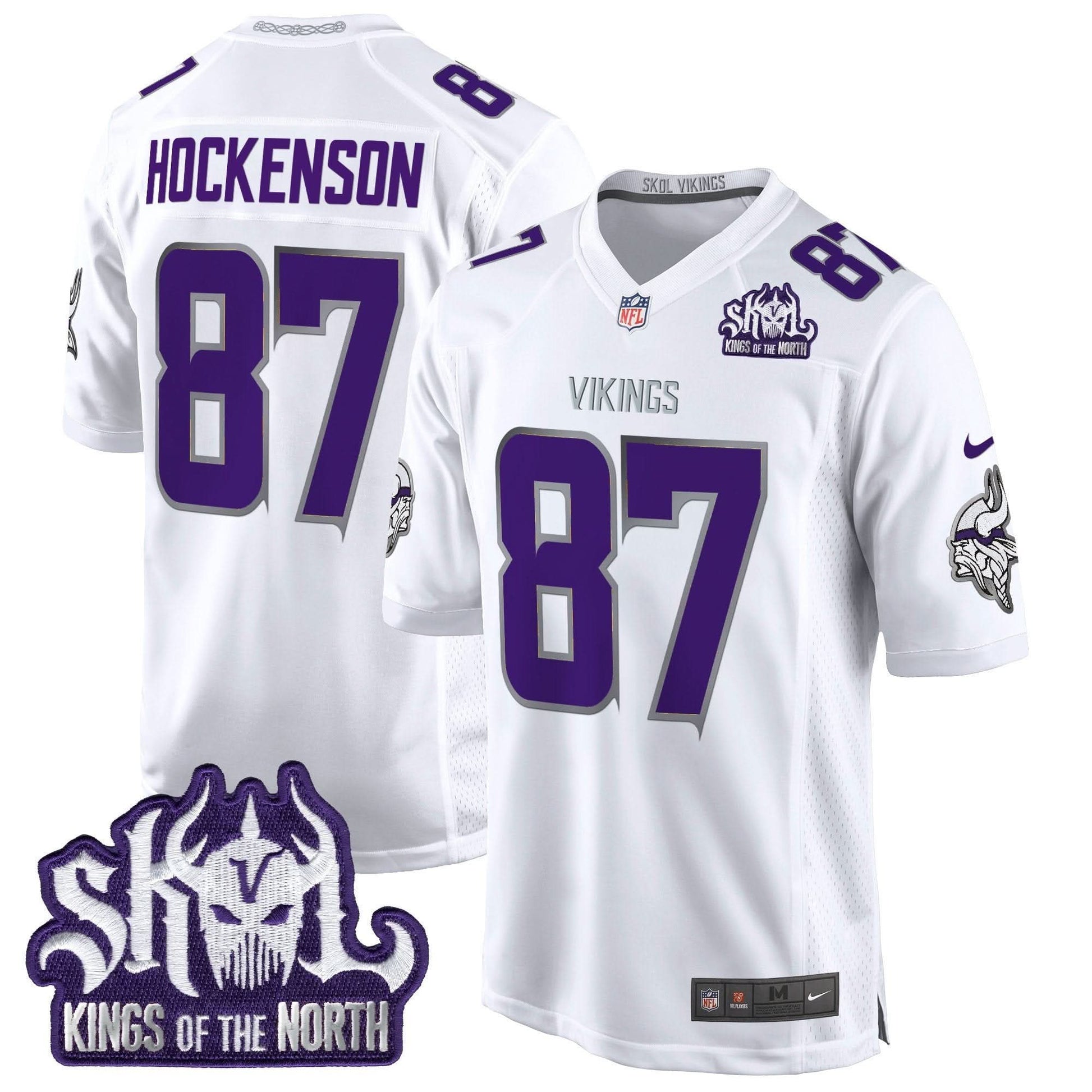 Minnesota Vikings King Of The North Patch Throwback Game Jersey - All Stitched