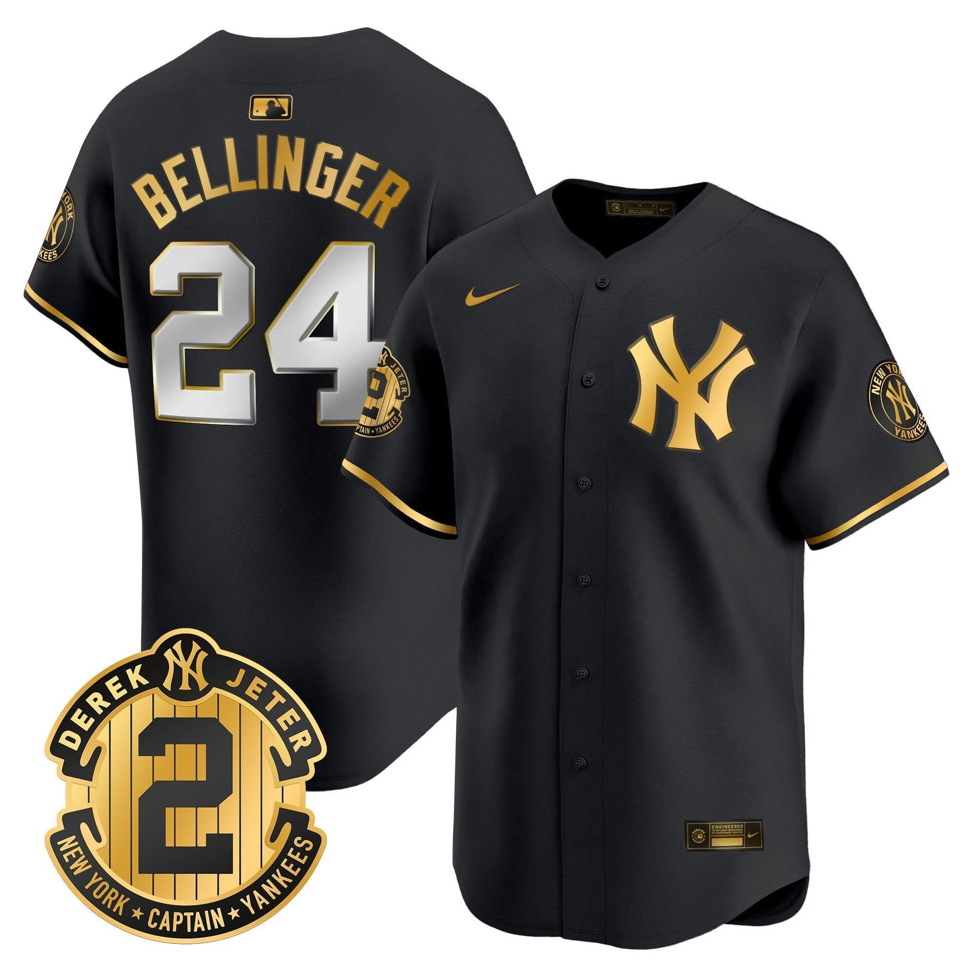 Yankees Derek Jeter Patch Vapor Premier Limited Jersey - All Stitched