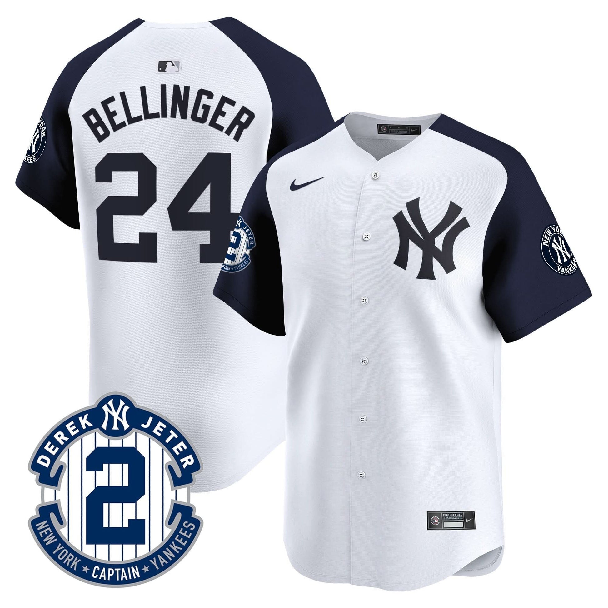 Yankees Derek Jeter Patch Vapor Premier Limited Jersey - All Stitched