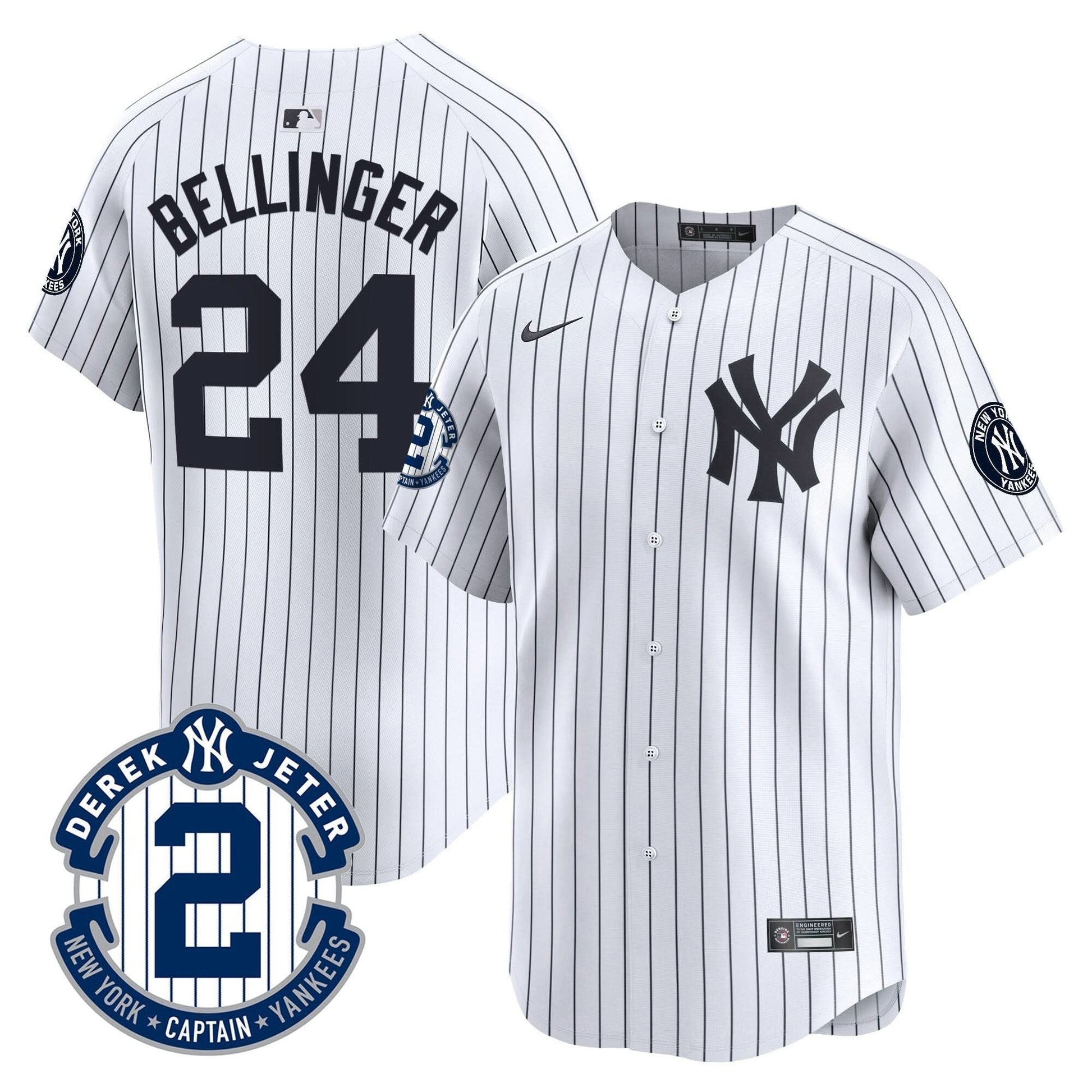Yankees Derek Jeter Patch Vapor Premier Limited Jersey - All Stitched
