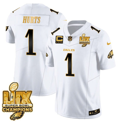 Philadelphia Eagles Super Bowl LIX Champions Gold Vapor Limited Jersey - All Stitched