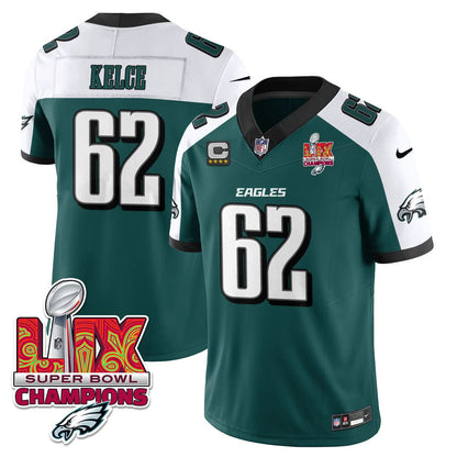 Philadelphia Eagles Super Bowl LIX Champions Gold Vapor Limited Jersey - All Stitched