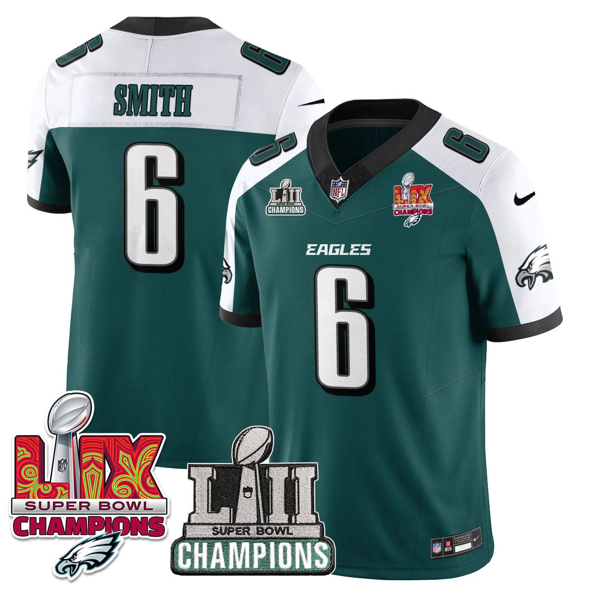 Philadelphia Eagles LII-LIX Super Bowl Champions Vapor Limited Jersey - All Stitched