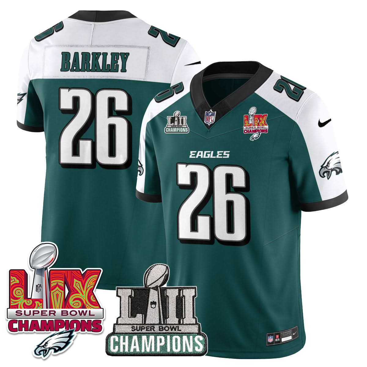Philadelphia Eagles LII-LIX Super Bowl Champions Vapor Limited Jersey - All Stitched