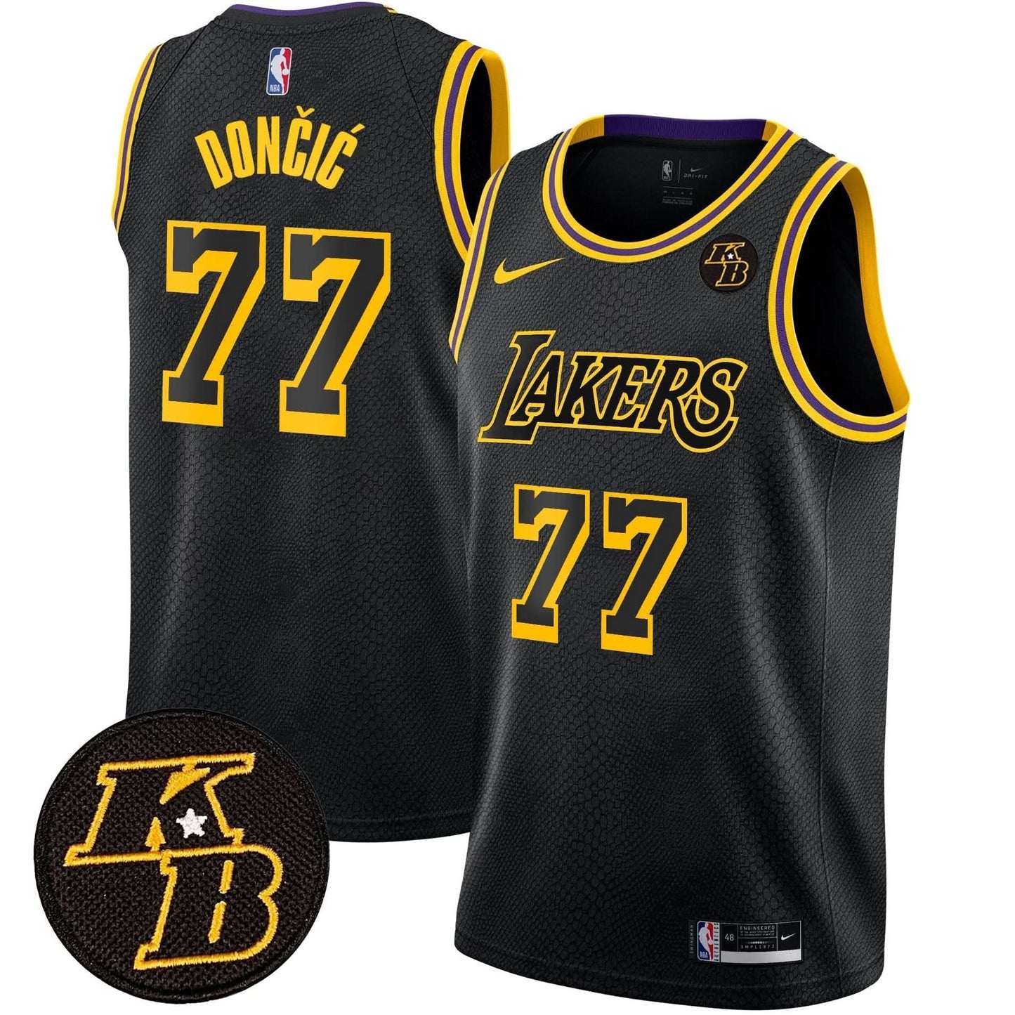 Los Angeles Lakers Kobe Bryant Patch Swingman Jersey - All Stitched