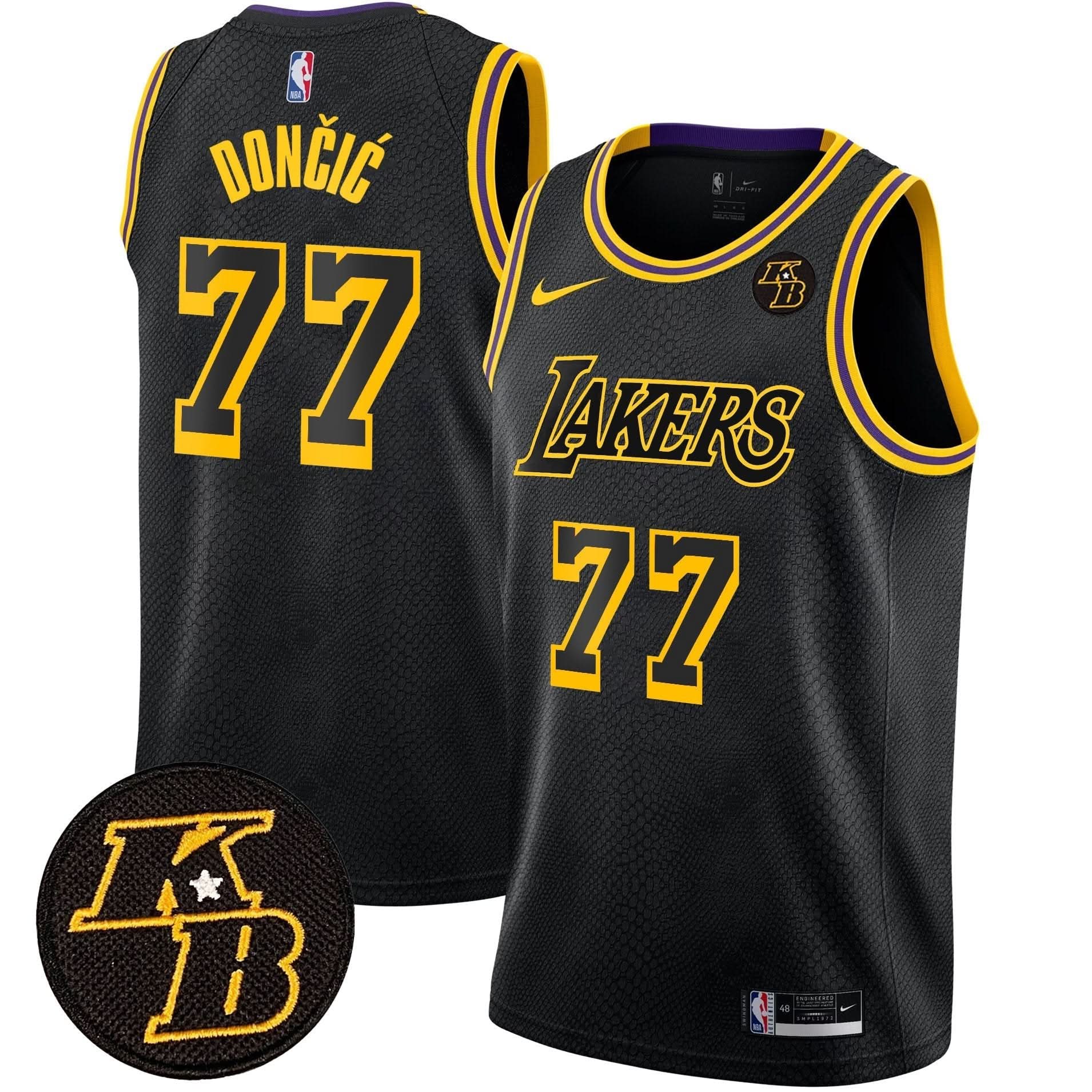 Los Angeles Lakers Kobe Bryant Patch Swingman Jersey - All Stitched