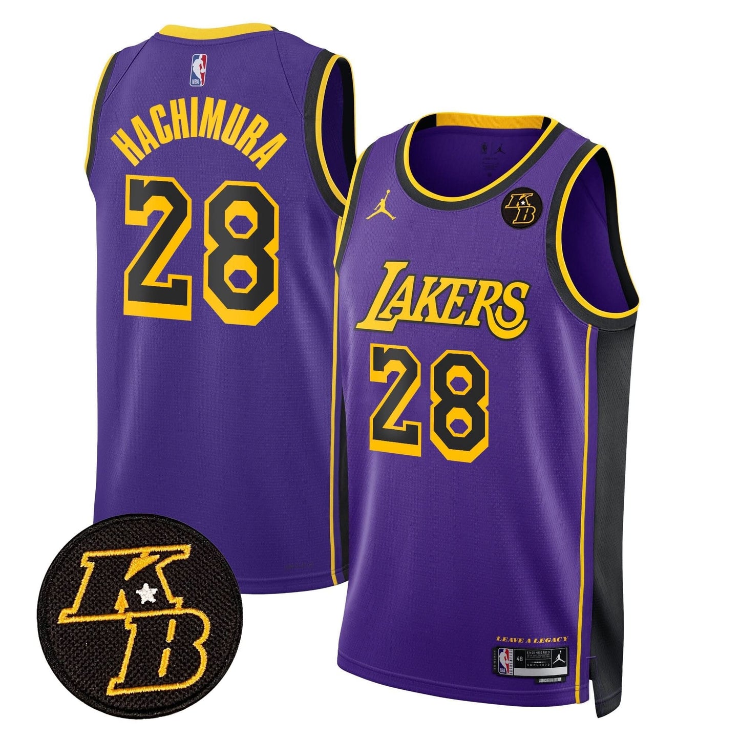 Los Angeles Lakers Kobe Bryant Patch Swingman Jersey - All Stitched