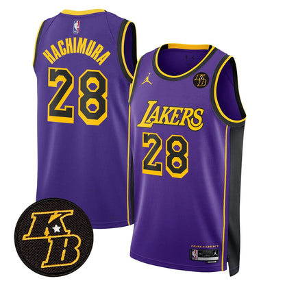 Los Angeles Lakers Kobe Bryant Patch Swingman Jersey - All Stitched