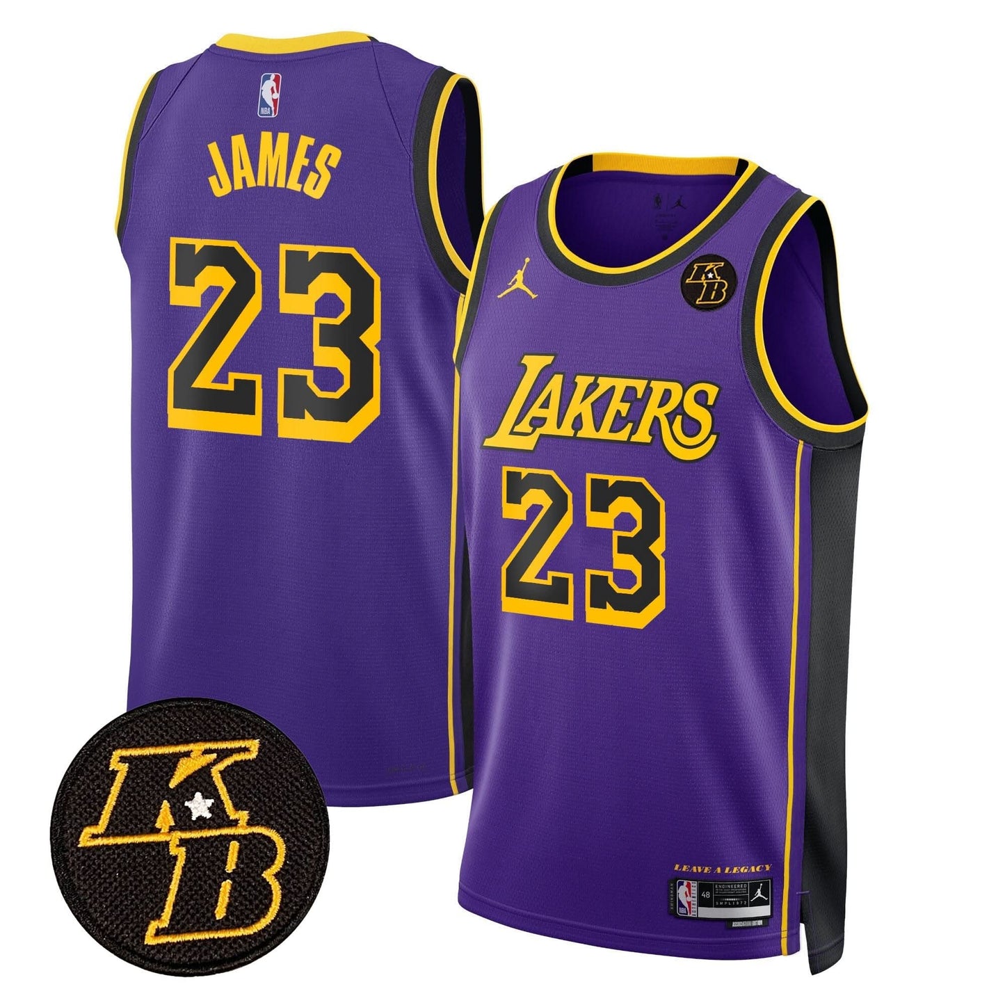 Los Angeles Lakers Kobe Bryant Patch Swingman Jersey - All Stitched