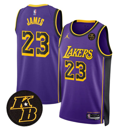 Los Angeles Lakers Kobe Bryant Patch Swingman Jersey - All Stitched