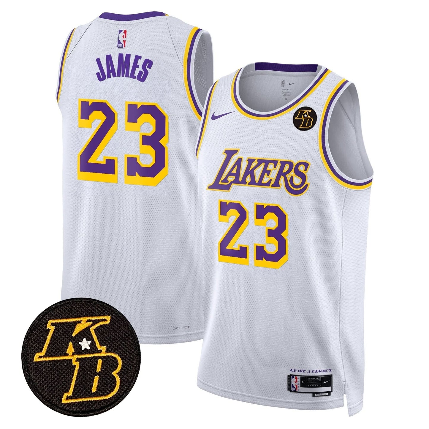 Los Angeles Lakers Kobe Bryant Patch Swingman Jersey - All Stitched