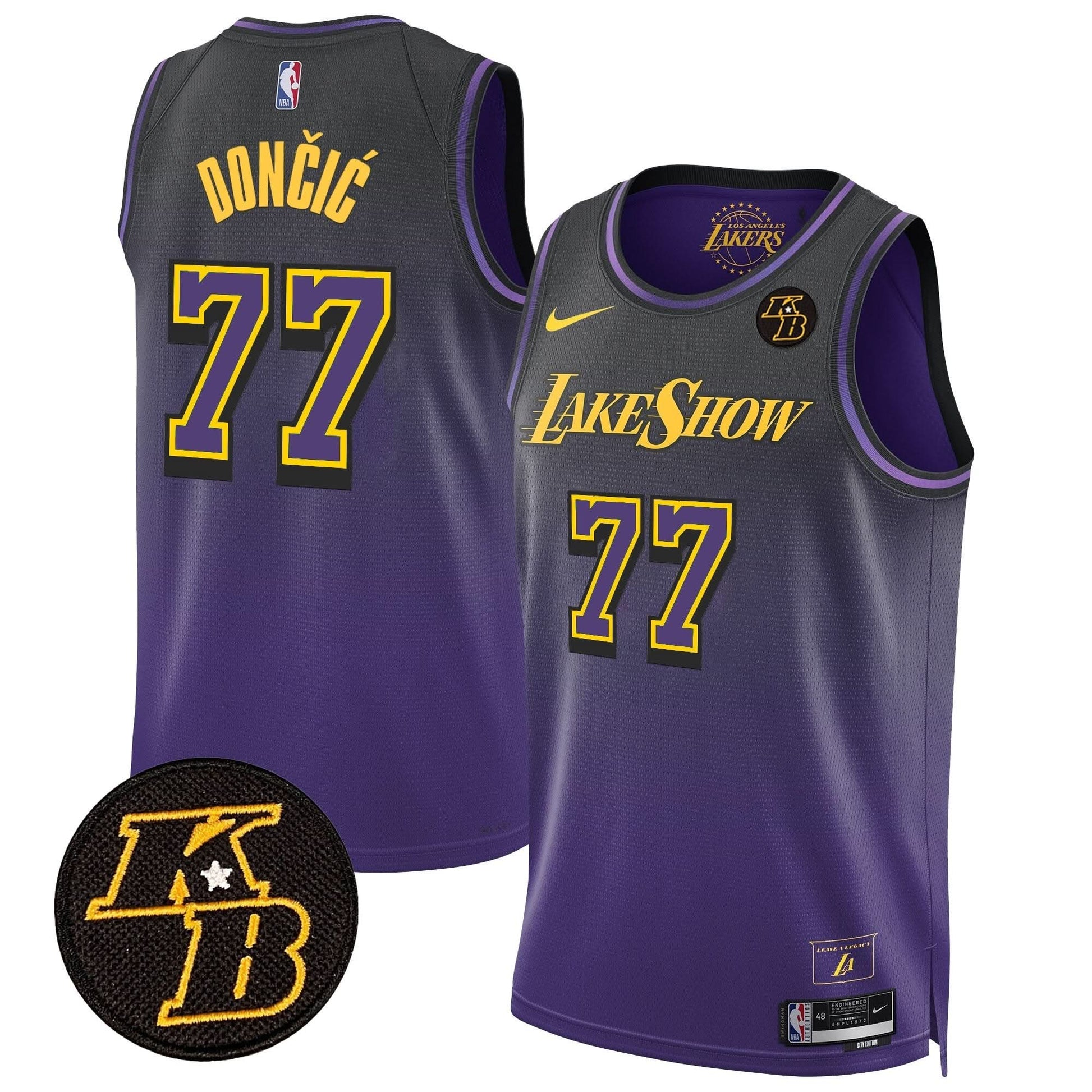 Los Angeles Lakers Kobe Bryant Patch Swingman Jersey - All Stitched