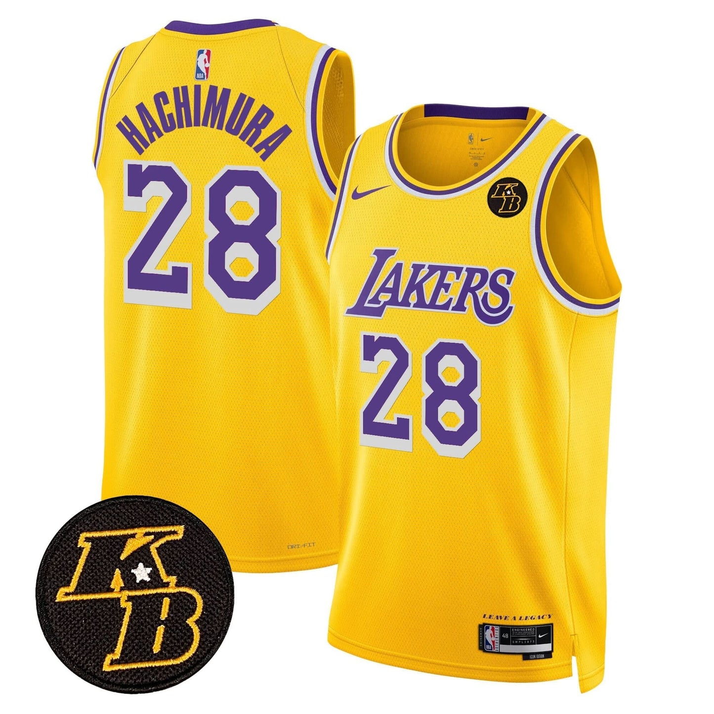 Los Angeles Lakers Kobe Bryant Patch Swingman Jersey - All Stitched