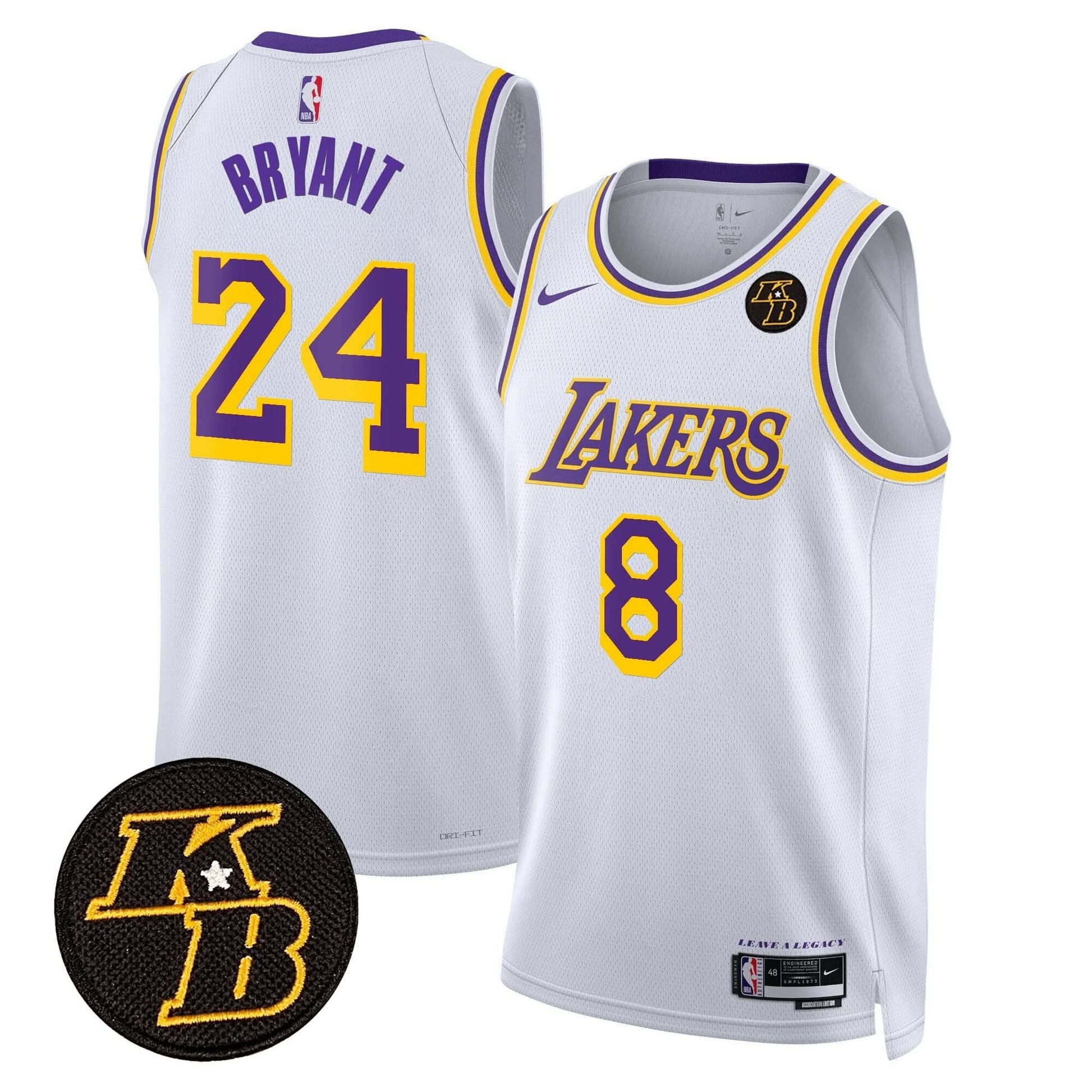 Los Angeles Lakers Kobe Bryant Patch Swingman Jersey - All Stitched