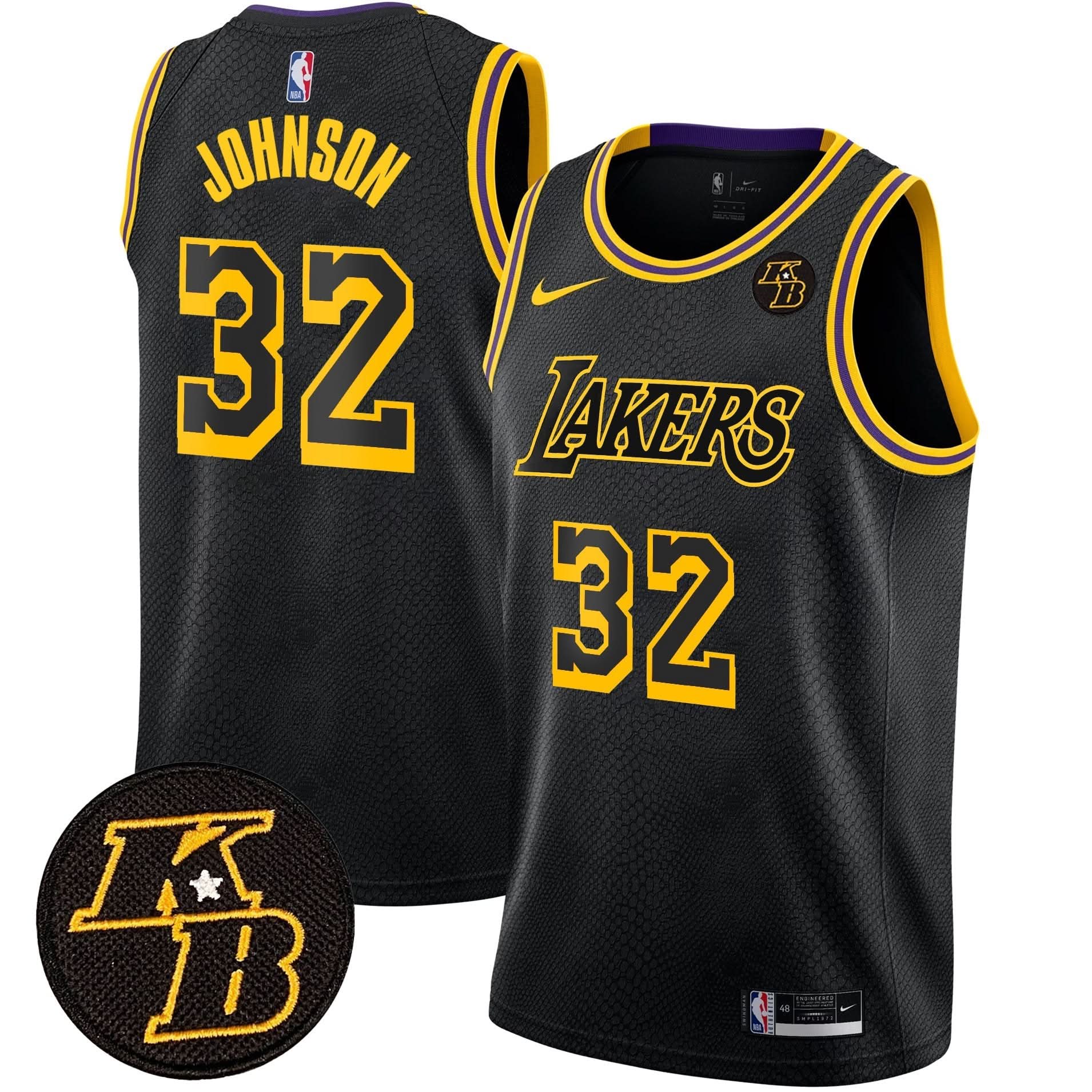 Los Angeles Lakers Kobe Bryant Patch Swingman Jersey - All Stitched