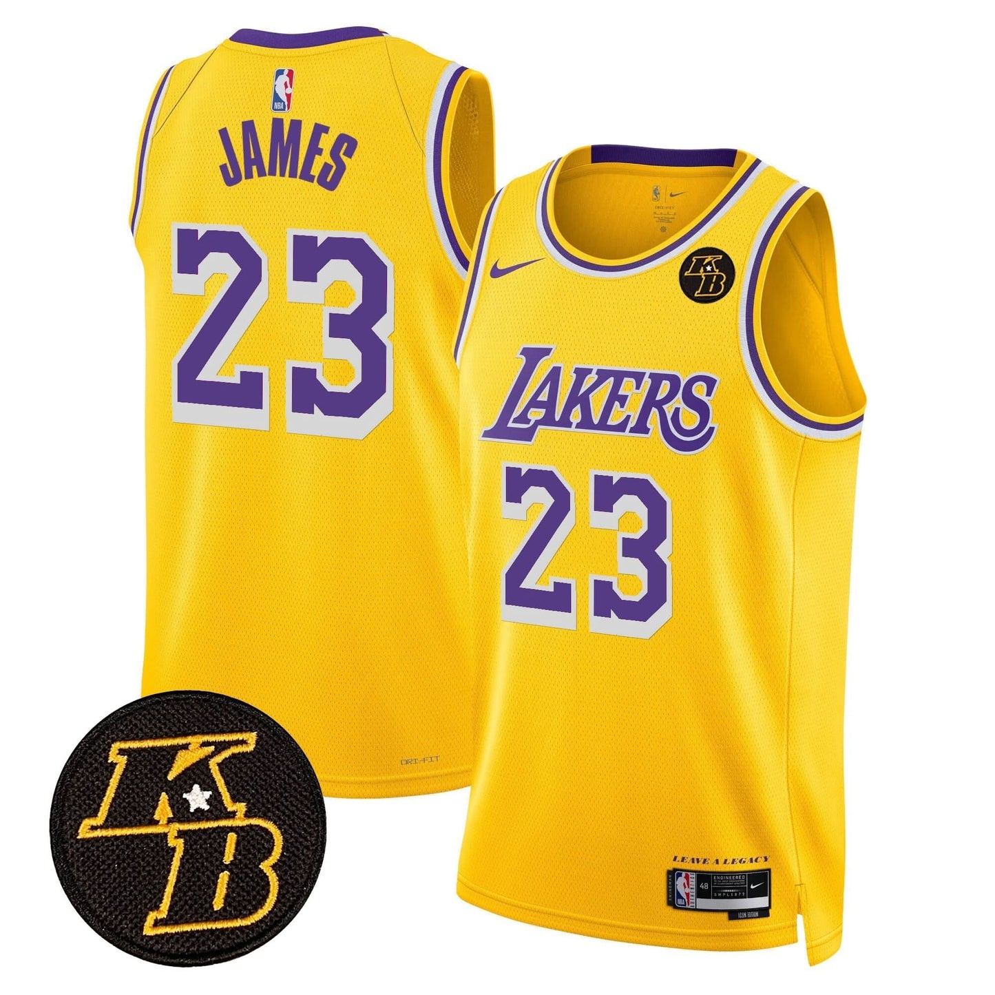 Los Angeles Lakers Kobe Bryant Patch Swingman Jersey - All Stitched