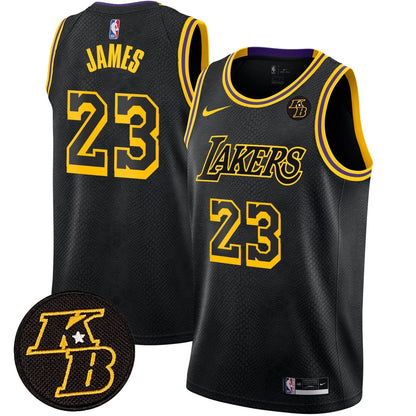 Los Angeles Lakers Kobe Bryant Patch Swingman Jersey - All Stitched