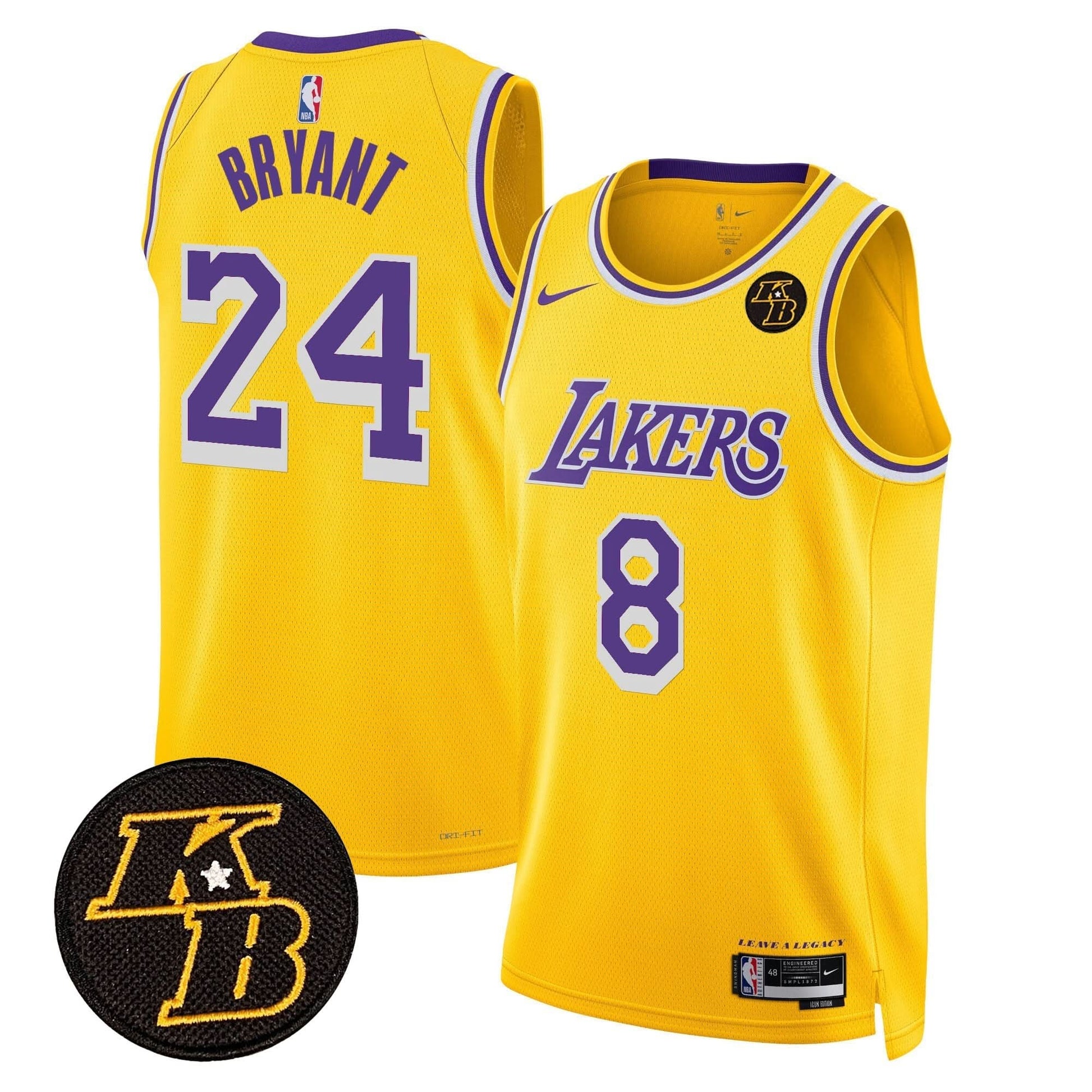 Los Angeles Lakers Kobe Bryant Patch Swingman Jersey - All Stitched