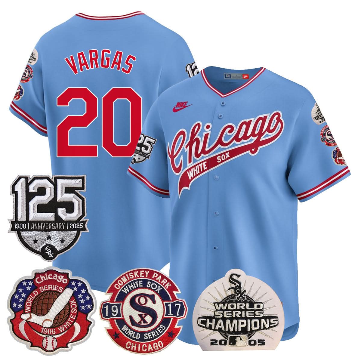 Chicago White Sox 125th Anniversary - World Series Champions Jersey - All Stitched