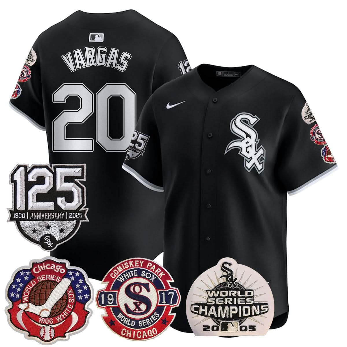 Chicago White Sox 125th Anniversary - World Series Champions Jersey - All Stitched